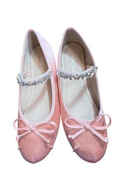 Taomengsi Ballet Flats with Rhinestone Strap Size EU 39 (US 8-8.5) Pink Girly